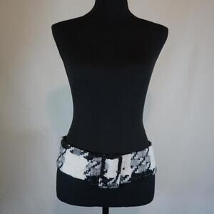 Chunky Black and White Statement Belt